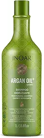 Inoar, Shampoo Argan Oil – Hidratação Profunda, Brilho Intenso e Ação Antifrizz para Todos os Tipos de Cabelo, Vegano e Botânico - 1L