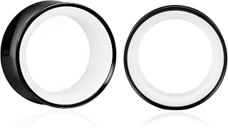 2Pcs Ear Gauges Hollow 316L Stainless Steel Double Flared Ear Plugs Tunnels Stretcher Body Piercing Earring Jewelry for Women Men 0G(8mm)-3/4"(19mm)