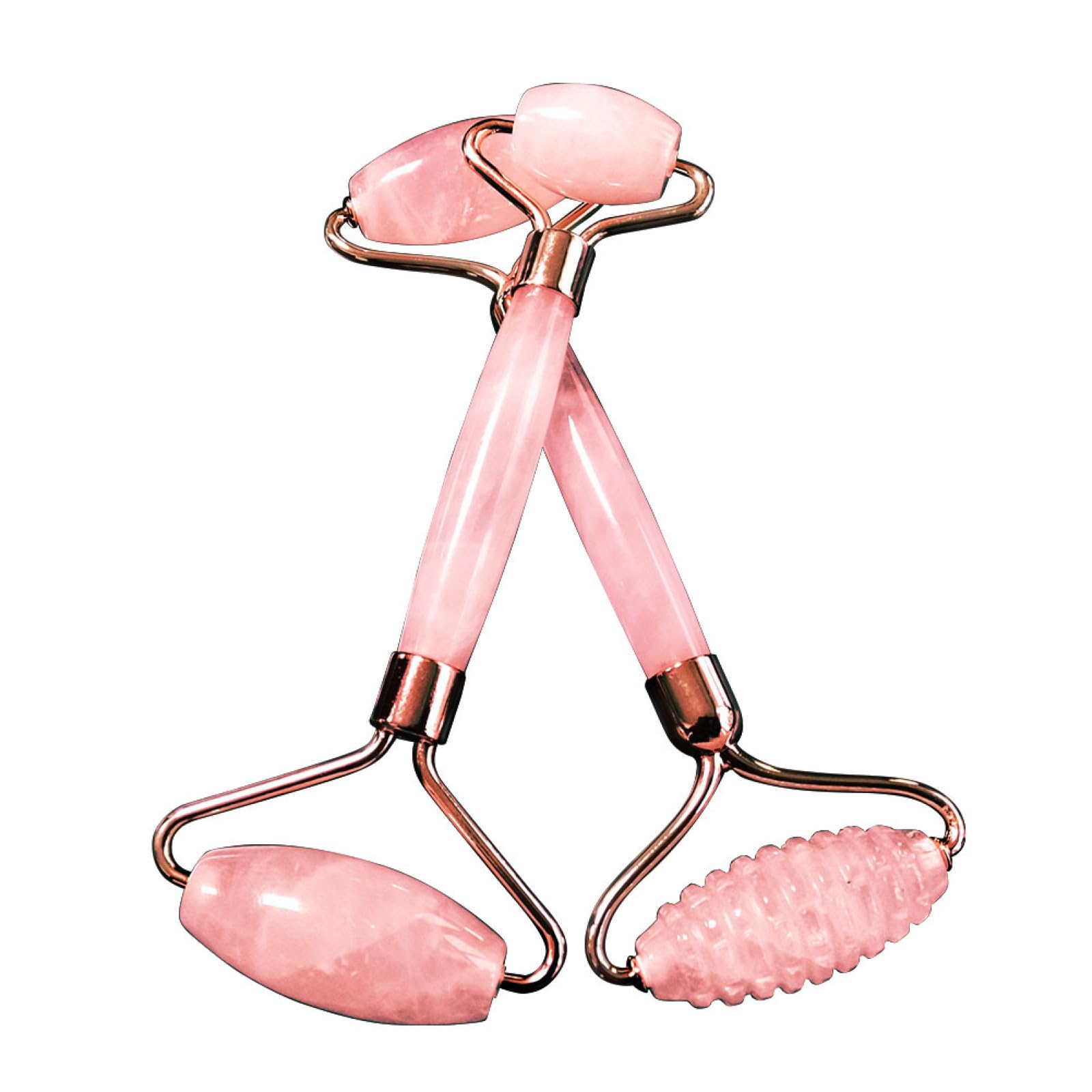 Rodillo De Cuarzo Rosa Con Juego De Gua Sha Para Rostro Masajeador De Cristal Facial Auténtico Natural Piel Ojos Tonos De Cuello Firmes Depuffs,1 Juego