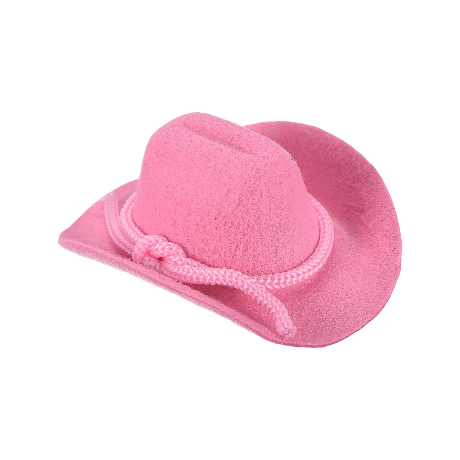 PATIKIL Mini Cowboy Hats, Pink Miniature Western Cowboy Hat Tiny Dollhouse Accessories for Crafts Dolls Wedding Party Dress Decoration Hair Accessories Snowman,3.3 x 2.8 x 1.6 Inch