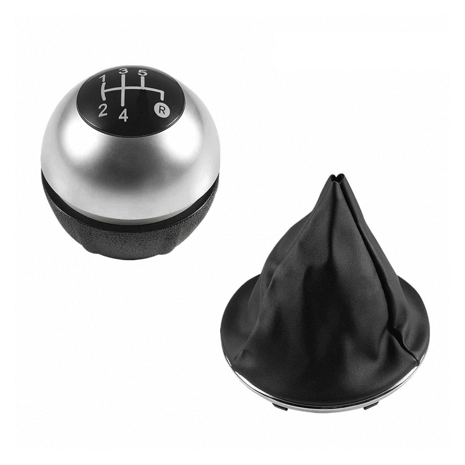 Dbmswzjqpv 2Pcs Silver 5Speed For Fiat 500 500C 2007-2018 Sporty Gear Stick Knob