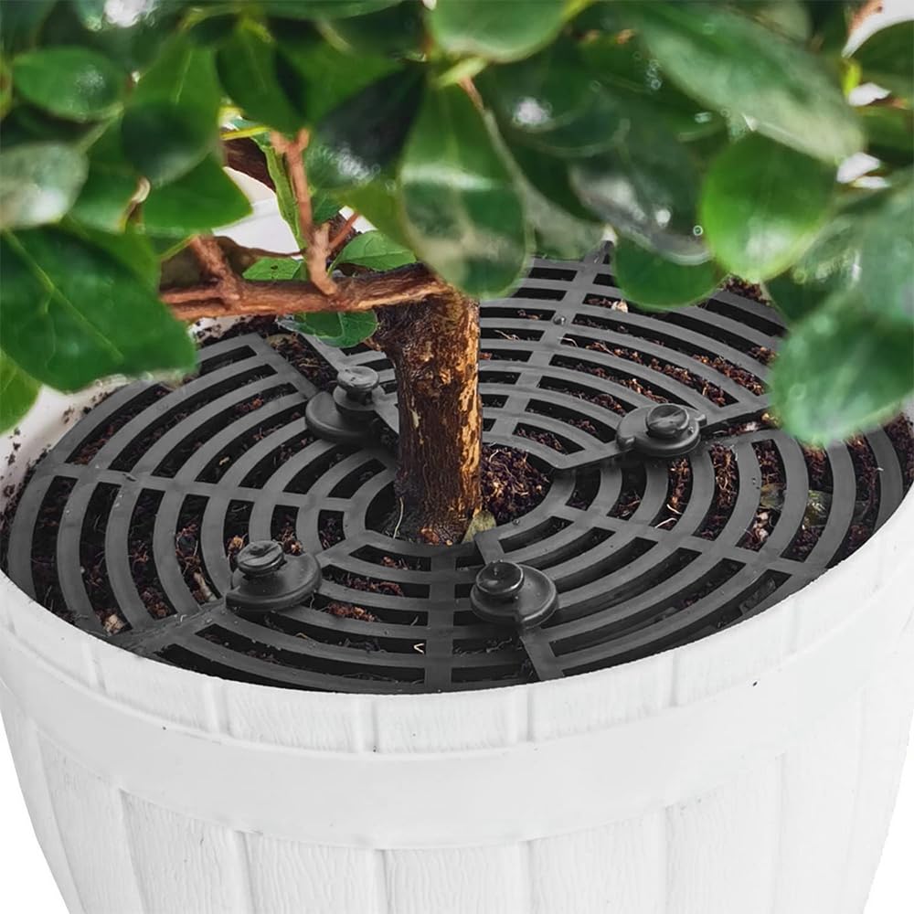 Mocoli 4 Stück Blumentopfgitter, Blumentopfschutz 30cm Und 52cm Pflanzenschutz Baby Katze Pflanzenschutzgitter Mit 40 Tiefen Pfählen Schneidbarer Schützt Vor Tieren Die Erde In Töpfen Umgraben - Foto 2