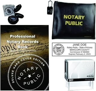 Deluxe Notary Combination-Notary Accessories Bag with Lock, Journal Thumbprint Pad and Your Notary Stamp (Choose Your State under Style)(Nevada)