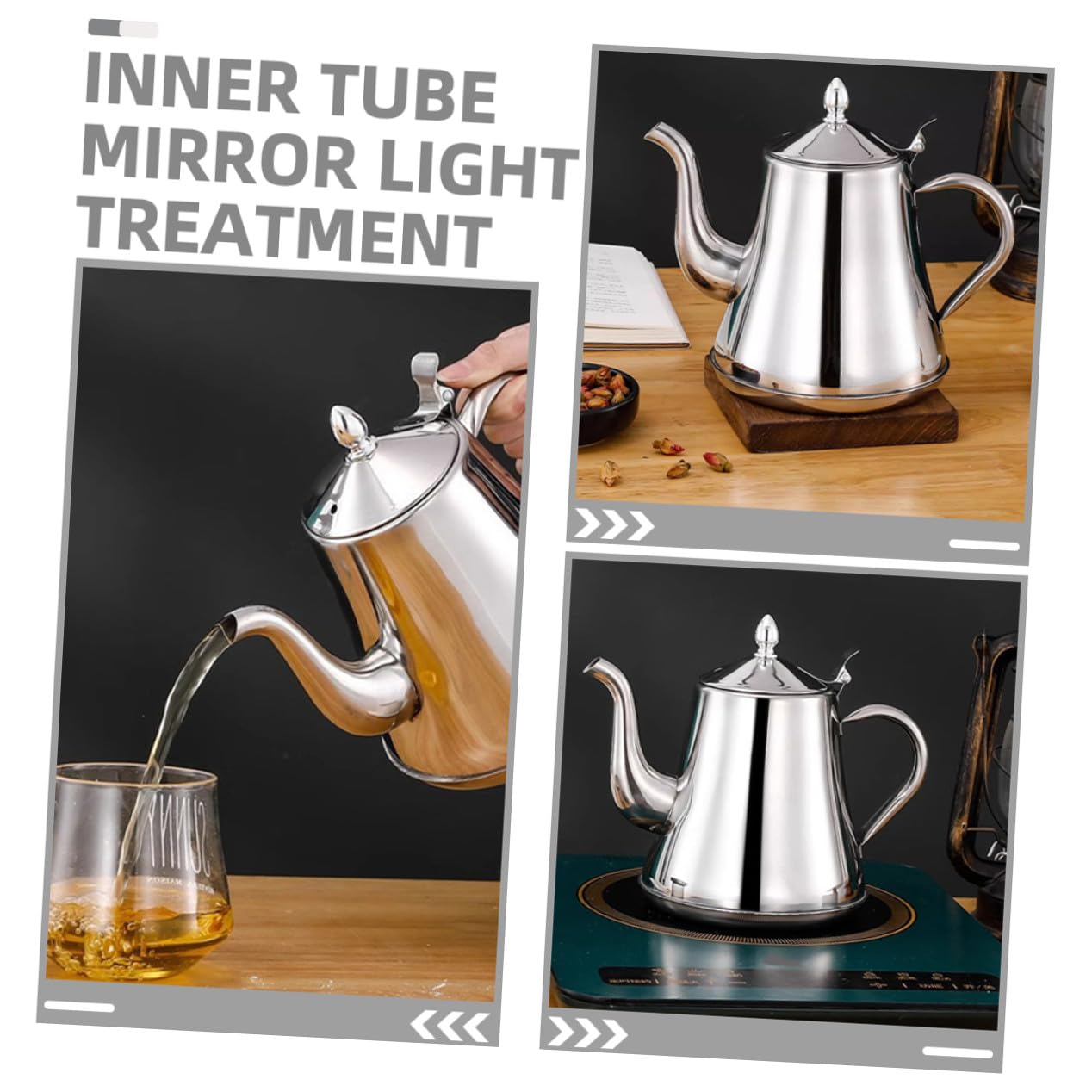 TOYANDONA Schwanenhalskessel Edelstahl-wasserkanne mit Langausguss für Büro-teekessel und Kaffeekessel Hitzebeständiger Griff als Kaffeezubehör