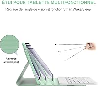 FARYODI Francia AZERTY Billentyűzetes Tok Samsung Galaxy Tab A9+ 11" 2023 Tablethez, Védőtok Tollartóval, SM-X210/X216/X218 Modellekhez, Vil 4