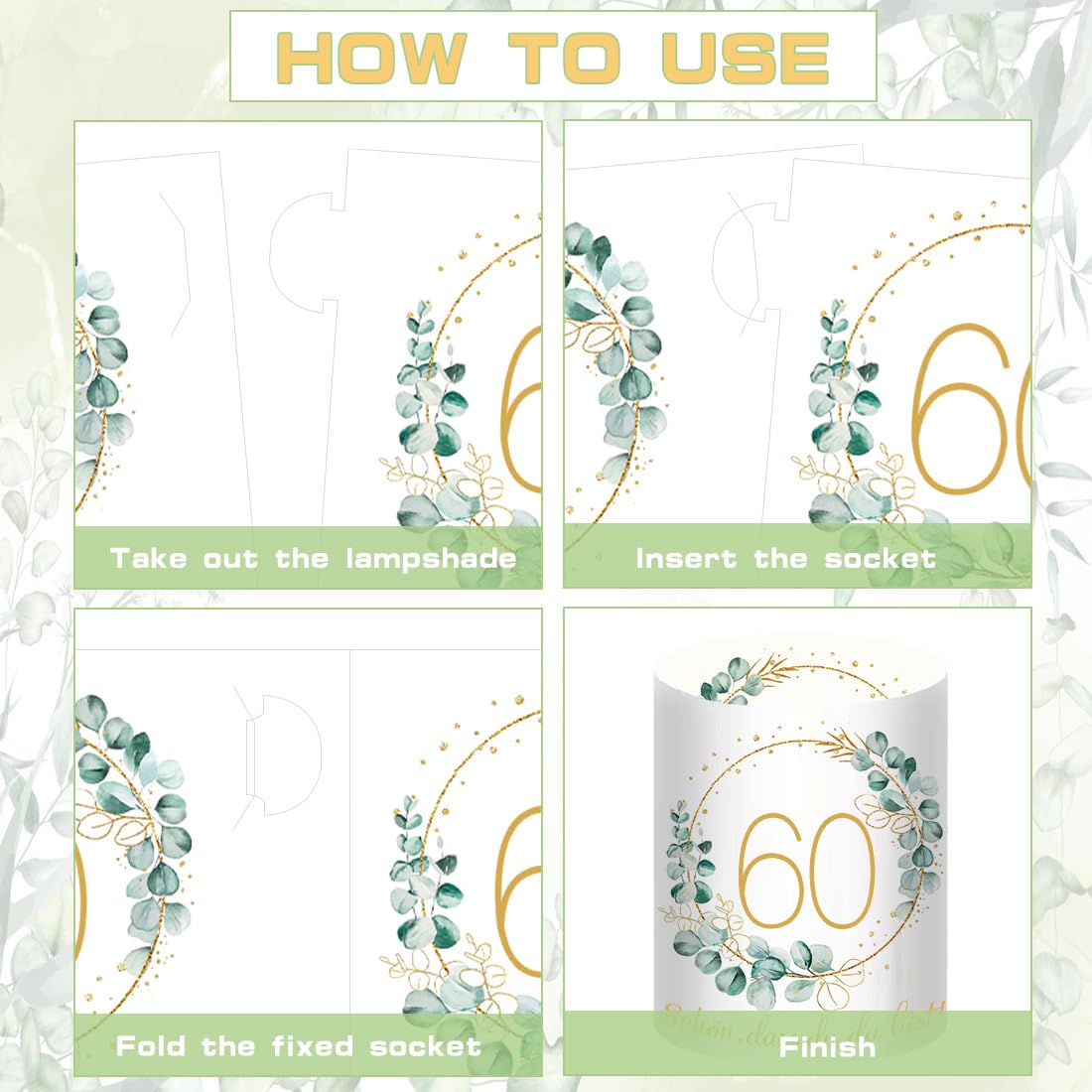 Photophores Décoratifs de Table pour 60 Ans, Lot de 12 Lanternes Bougies Anniversaire