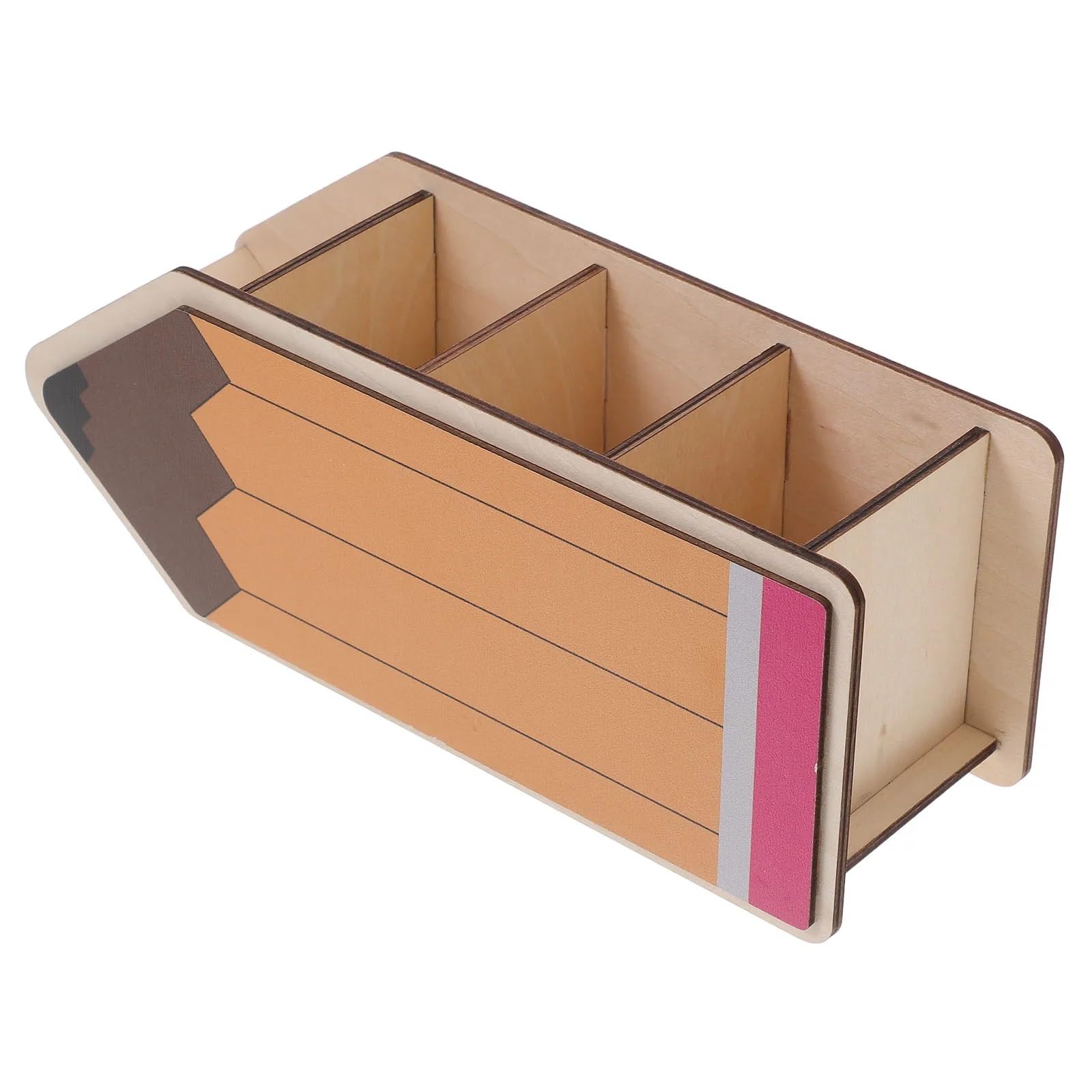 Pot à Crayons en Bois en Forme de Crayon, Organiseur de Bureau, boîte de Rangement pour stylos, marqueurs, école, Bureau pour Crayons