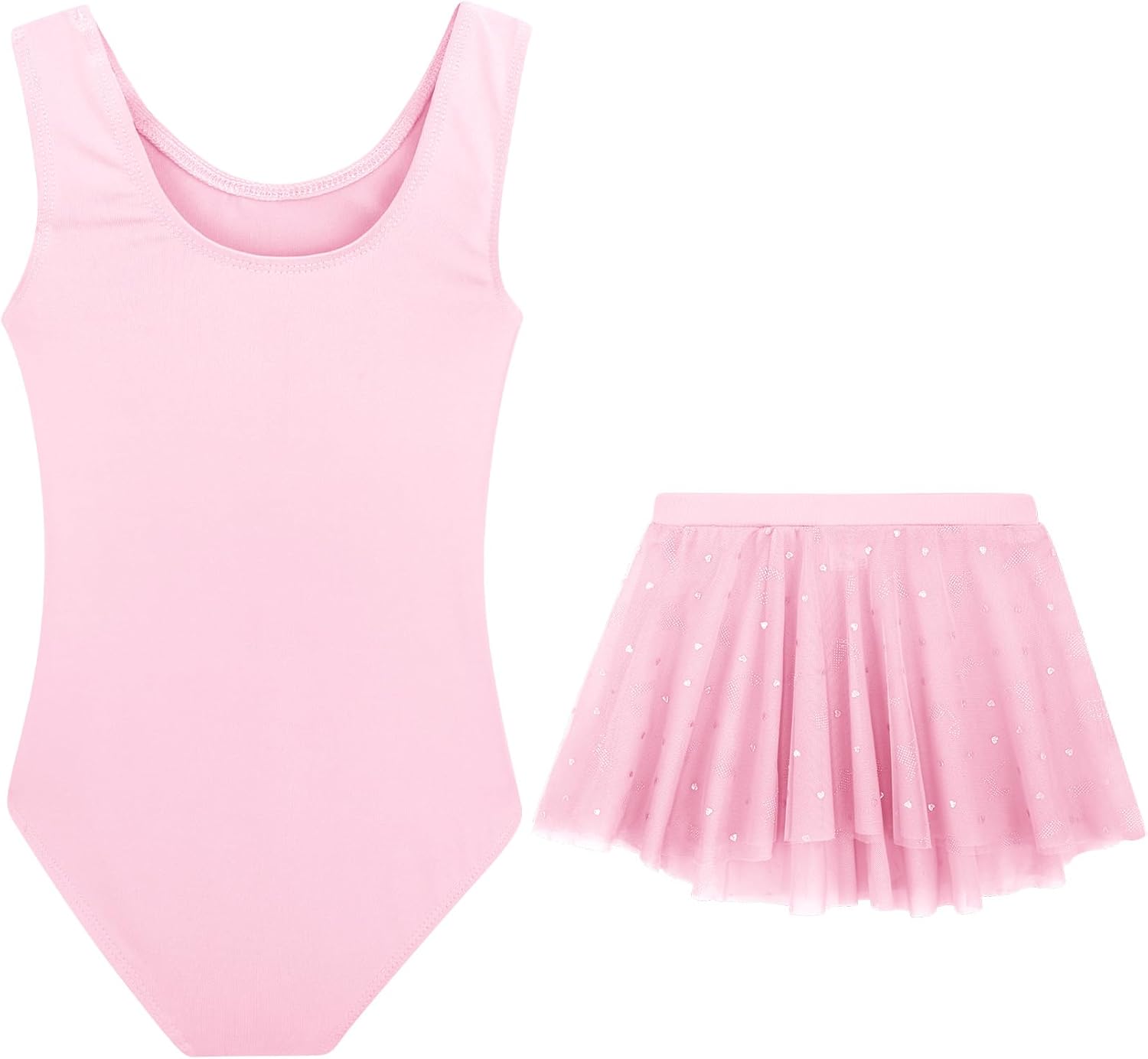 DAXIANG Mesh Front Dance Leotard for Girls Gymnastics Ballet Dress with Removable Tutu Skirt for Toddler Girl Kids 2-10 Years - Image 2