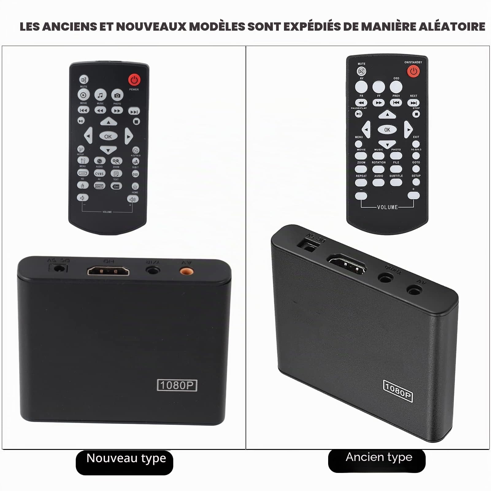 Mini Box Décodage Lecteur Multimédia de Petite Taille, Forte compatibilité Lecteur Multimédia 1080P Belle Apparence Prise en Charge RM/RMVB (Real8/9/10) Prise (Prise UE)