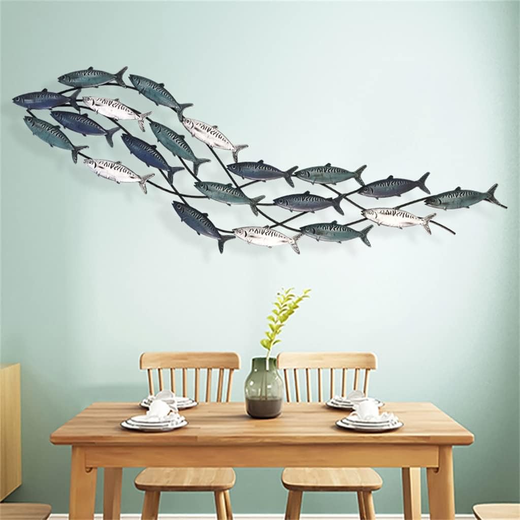 HIONJIN Iron Fish Wall Decoration Wall Decoration Sofa Background Wall Wall Decoration Wall Hanging Decoration