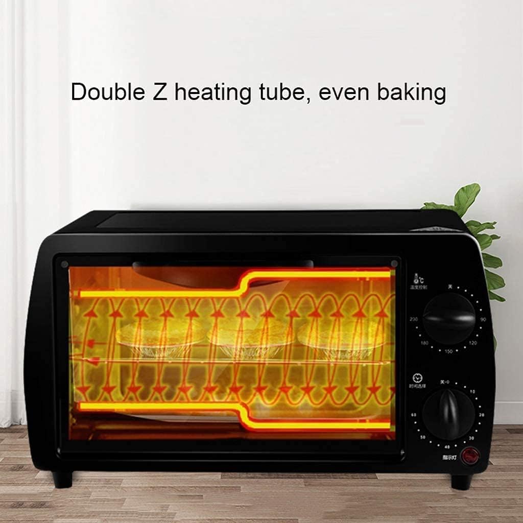 9L Mini Oven,Adjustable Temperature 0-230℃ and 60 Minutes Timer Double-Layer Baking Position Home Baking Multi-Function Fully Automatic Electric Oven (Black) (Blue) Aesthetic and l (Black)