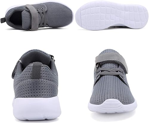 Miniatura 4 de TOEDNNQI - Tenis deportivos para niños y niñas, ligeros, transpirables, con correa, para correr, para bebéniño pequeñoniño grande