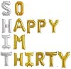 Pannu Design Dirty 30 Foil Balloon Letter Balloons Thirty Birthday Decor Thirties 30th Birthday Decoration Silver and Gold So Happy I M THIRTY