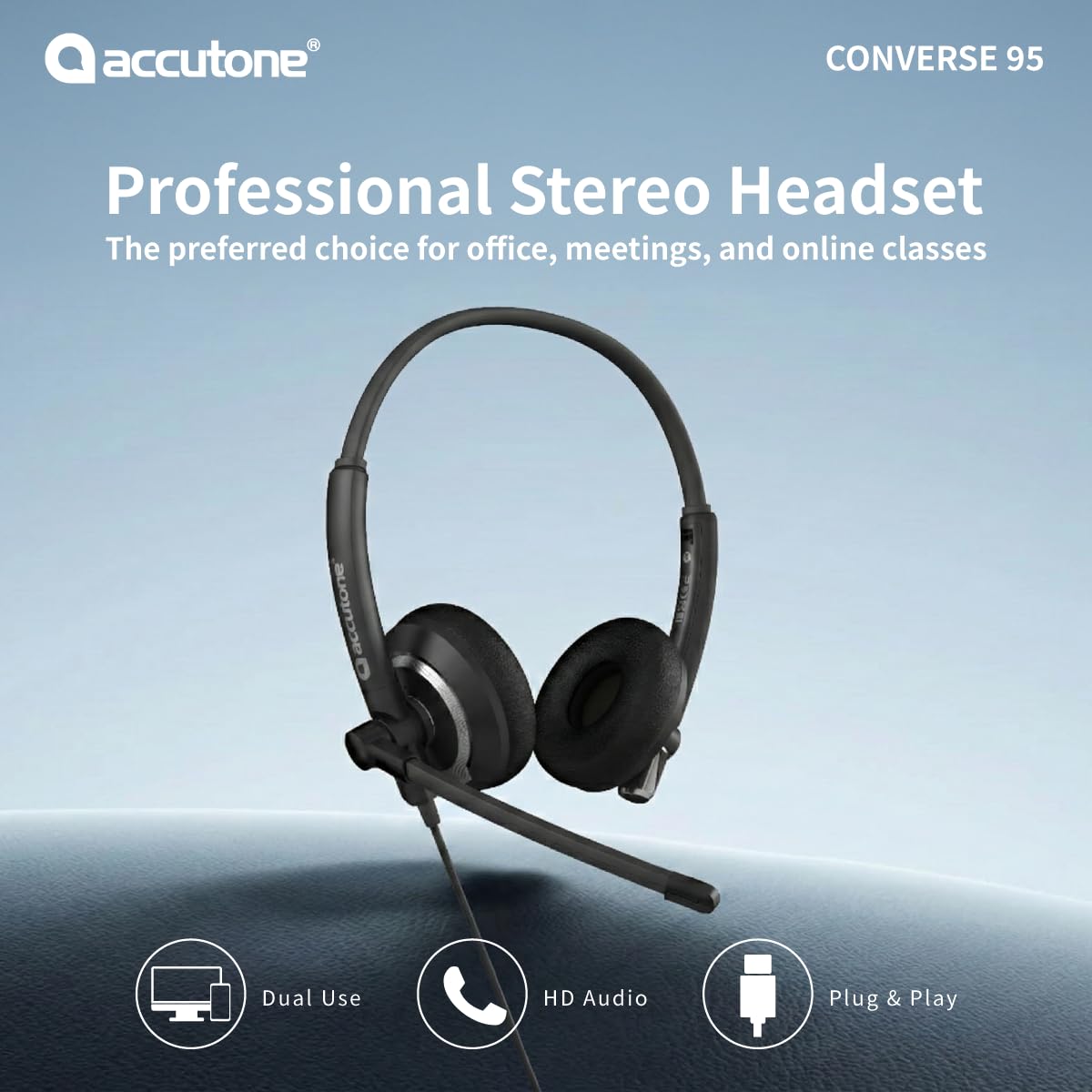Amazon.co.jp: Accutone Conversation 95 USBコンピュータヘッドセット
