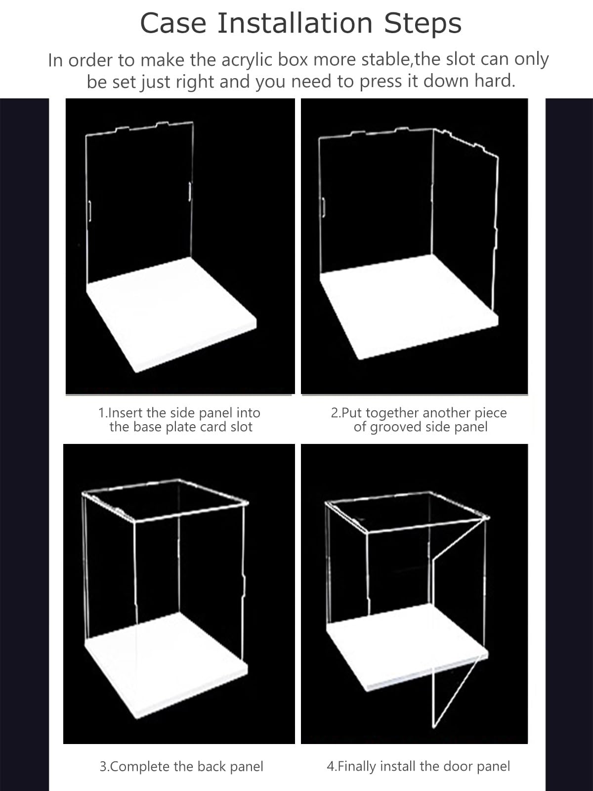 Acryl-Ausstellungsbox, Würfelförmige Figurenvitrine mit zu öffnender Tür, Sammlerstück-Acryl-Organisationsbox for Statuen, Modelle und Antiquitäten, 15/20/25/30/40/45 cm(H:35cm/13.8in,25x25cm/10x10in)