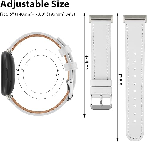 Meliya Correas de cuero compatibles con Fitbit Versa 4, Fitbit Versa 3, Sense 2, correas de reloj Fitbit Sense para mujeres y hombres, correas