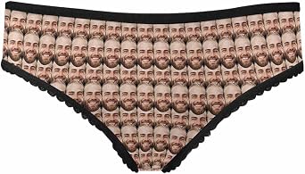 InterestPrint Custom Funny Face Womens Brief,Personalized Neat Faces All Over Print High-Cut Briefs Panties,Gifts for Girlfriend Wife