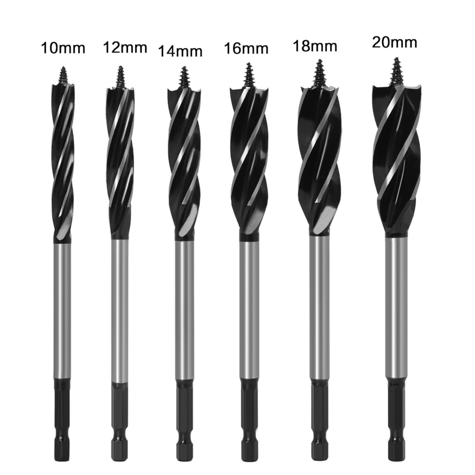 Ensemble de 4 à 9 forets hélicoïdaux for Bois Coupe Rapide, Outil Menuisier et d'ébénisterie, idéal for Le Travail du(6pcs A)