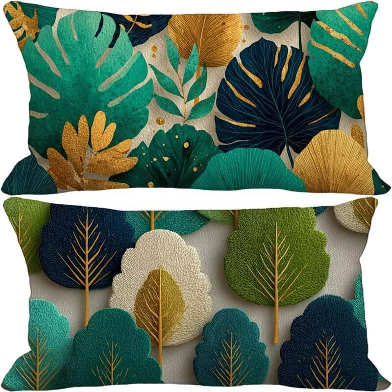 Housses de coussin 50 x 70 vert imperméables et douces pour une protection extérieure totale