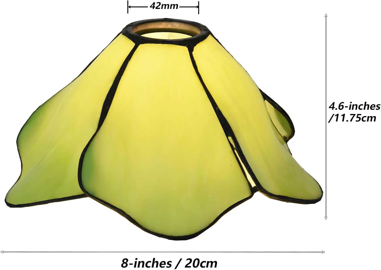 Bieye TS0102 Tiffany Style Staind Glass Flower Lampshade (42mm Opening Green)