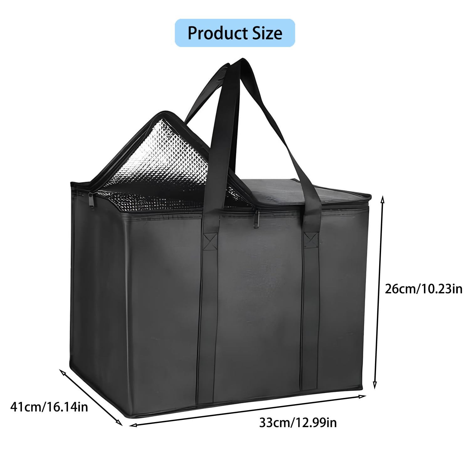 Bolsas De Hielo La Compra, Bolsa Térmica Plegable, Bolsa De Alimentos Aislada, Bolsas De Picnic Plegable, Bolsa De Almuerzo Grande Reutilizable, para Picnics, Fiestas, Camping, Playa (41*33**26 cm)