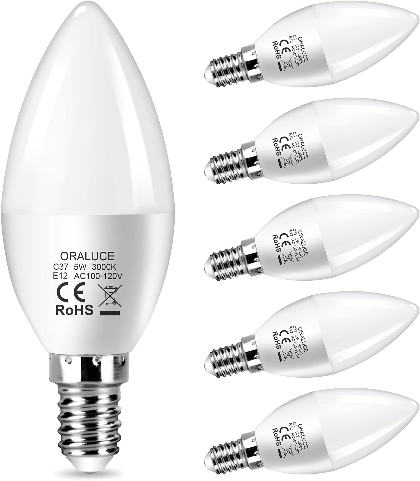 E12 LED Bulbs, Warm/Daylight/Cool White 3000K 4000K 6000K Color