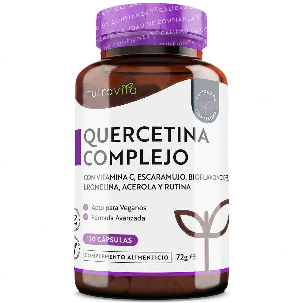 Quercetina con vitamina C, bromelina y extractos vegetales variados