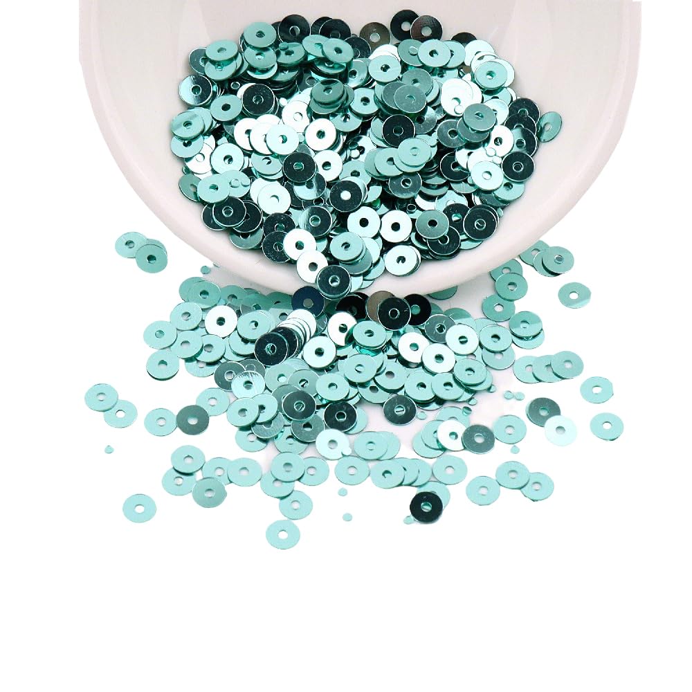 3 Packs 4MM/5MM/6MM Flat Round Loose Sequins, Silver-Base PVC Paillettes Sequins for Scrapbooking, Sewing Decoration, Blue