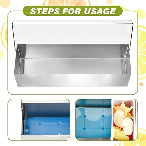 Vista 21 de Mifoci Bartending Supplies - Bandeja para decorar con tapa, barra de 3 niveles, 12 vertedores de botellas de acero inoxidable, 2 botellas de jugo