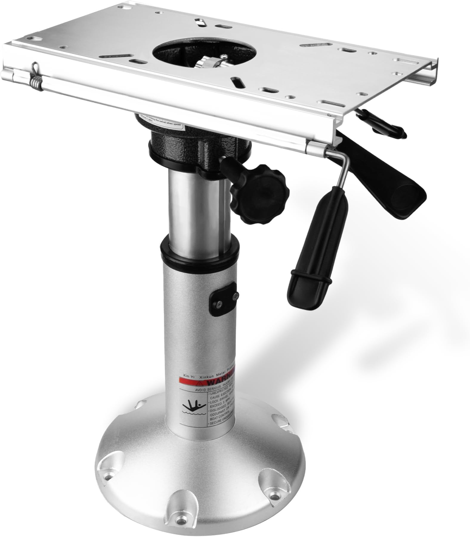 Adjustable Boat Seat Pedestal With Slide - Height 13-19', 360° Rotation, Universal Fit - View #7
