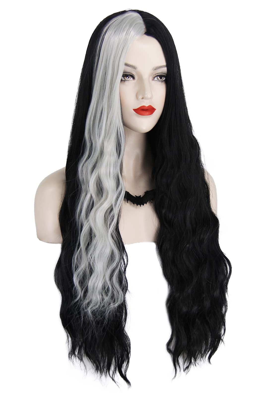 Amazon.com: Juziviee Lily Munster Wig Costume Women Long Curly Wavy Hair  Wig Cute Natural Soft Hair with Wig Caps Black Silver Colored Wigs for  Party Halloween JZ027BW : Clothing, Shoes & Jewelry