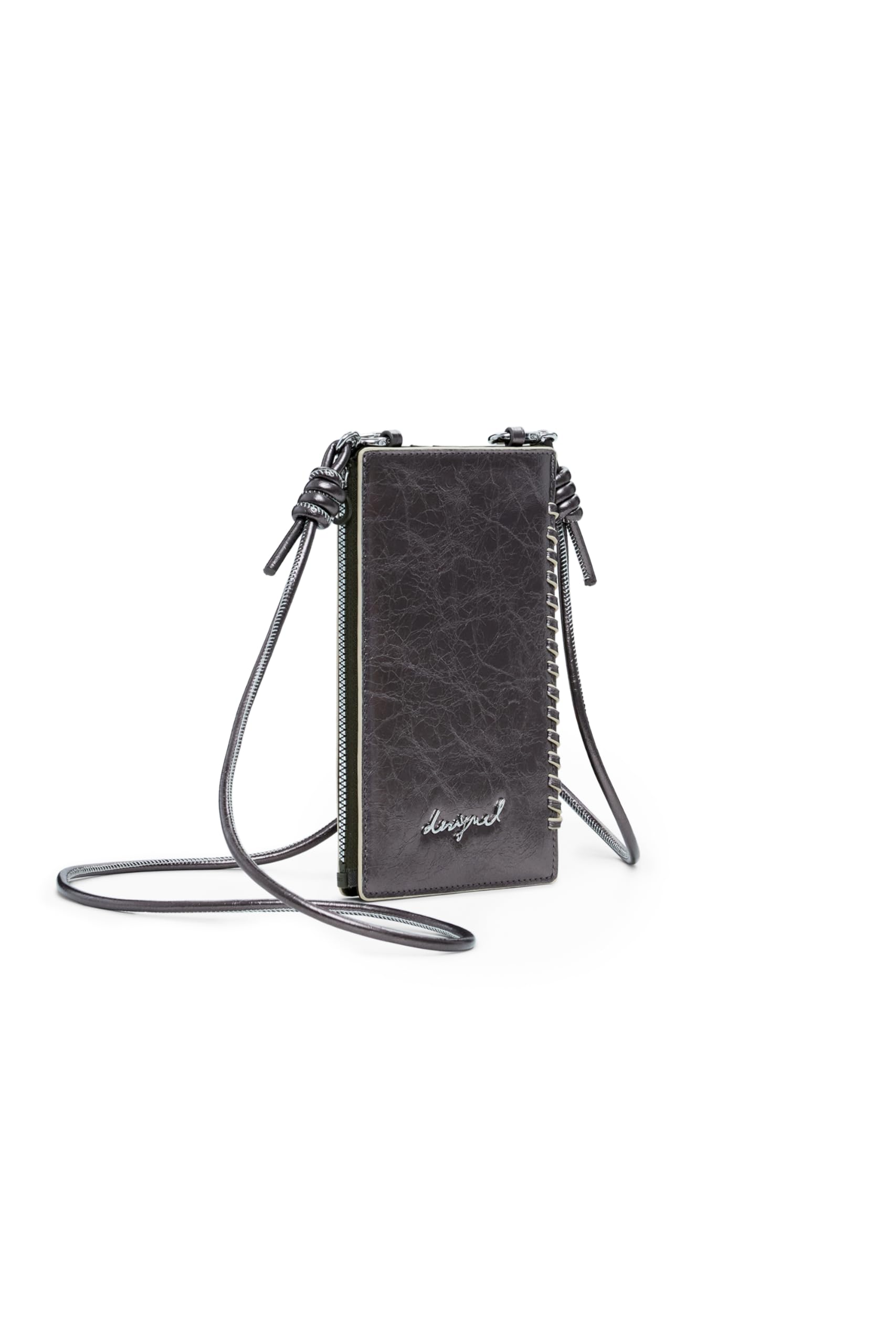Desigual Mone Capsule Tiny Valentina Wallet Plata Oscura