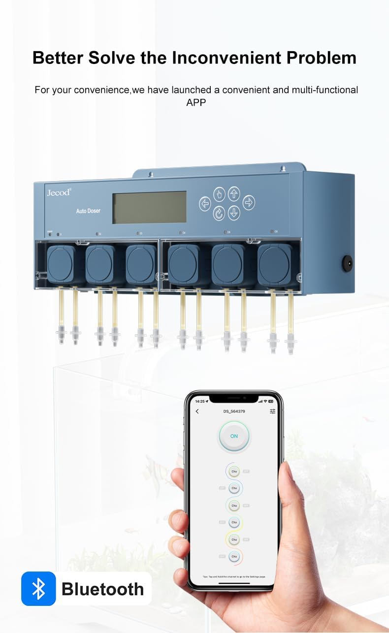 Jecod Jebao Doser 5.6 Bluetooth 6-Channel Auto Dosing Pump for Saltwater Reef Aquarium