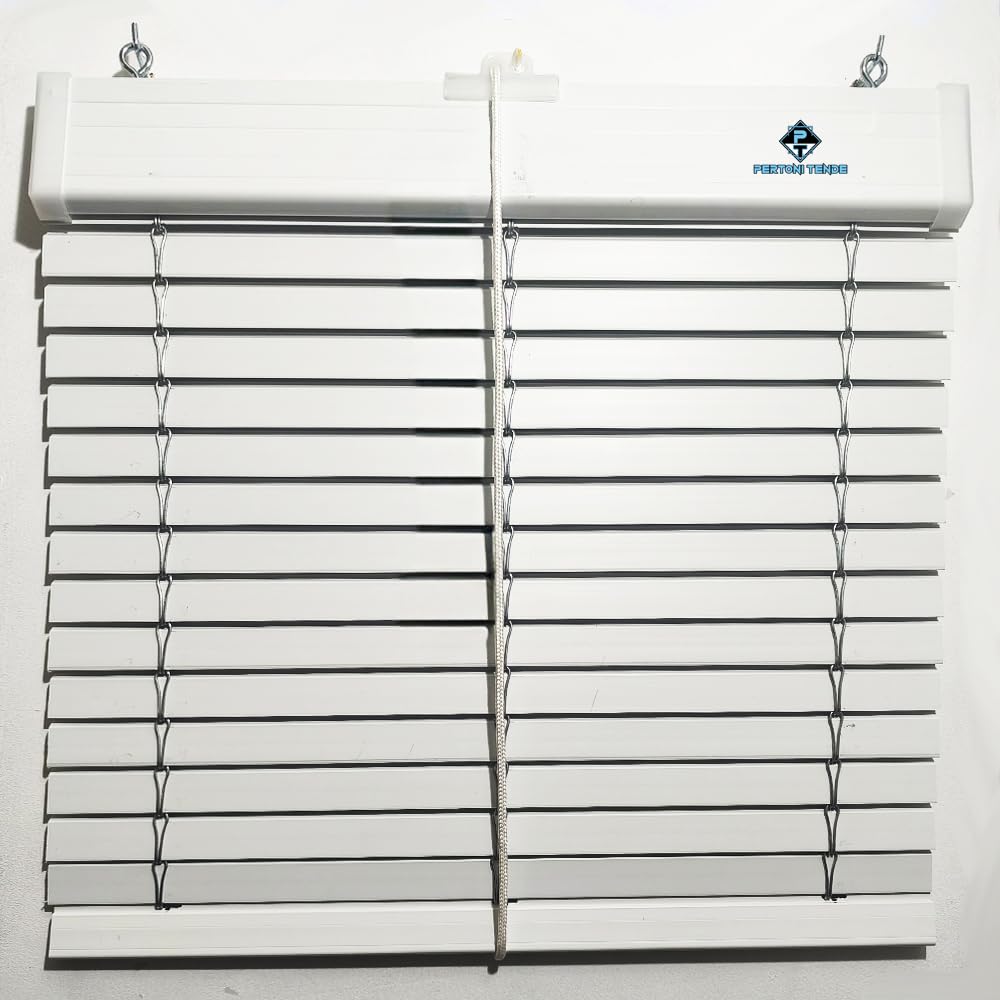Persiana Alicantina de PVC Color Blanco | Corte a Medida | PERTONI TENDE (Ancho 100cm X 100cm Largo)