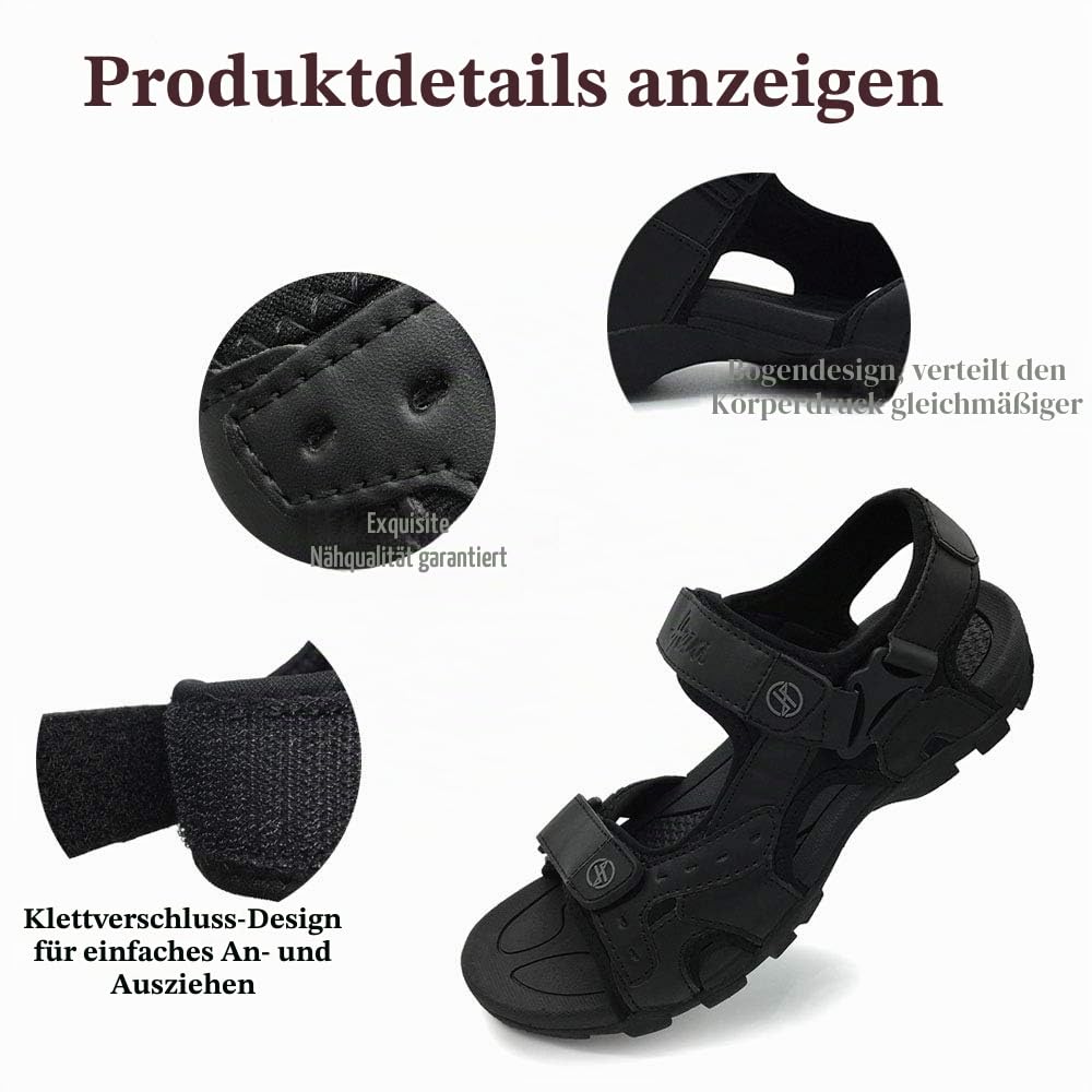 HEVA Sandalen Herren Leder Outdoor Sport Trekking Wander Sandalen