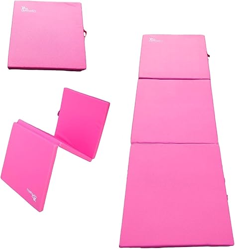 5 Star TD Colchoneta de gimnasia de 2 x 6 pulgadas, triple pliegue, 2 pulgadas de grosor, plegable, con 2 asas de transporte para gimnasia, yoga,