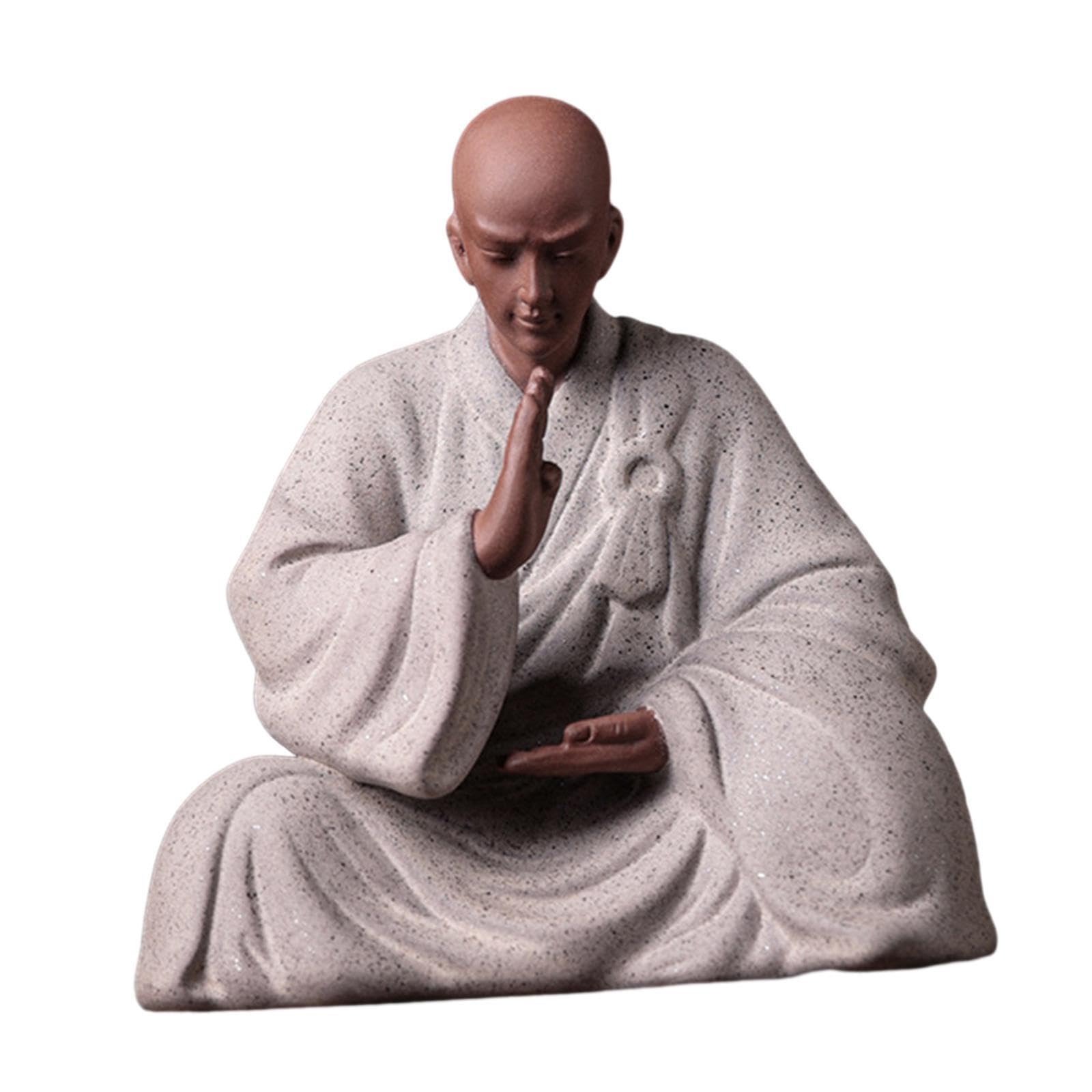 PIXZCSA Carved Ceramic Buddha Sculpture Collection Monk Figurines For Club Display Monk Statue Ornament With Look Suitable For Decoration In Home And Office, Style A