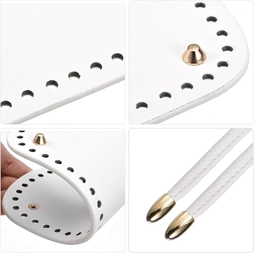 Miniatura 4 de uxcell Juego de 3 bolsas de cuero para hacer mochilas, kit de fabricación de bolsos de cuero con parte inferior de bolsa, correa para el hombro,