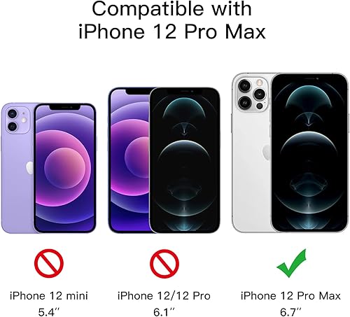 Miniatura 2 de JETech Protector de pantalla de cobertura completa de privacidad para iPhone 12 Pro Max de 6.7 pulgadas, película de vidrio templado antiespía,