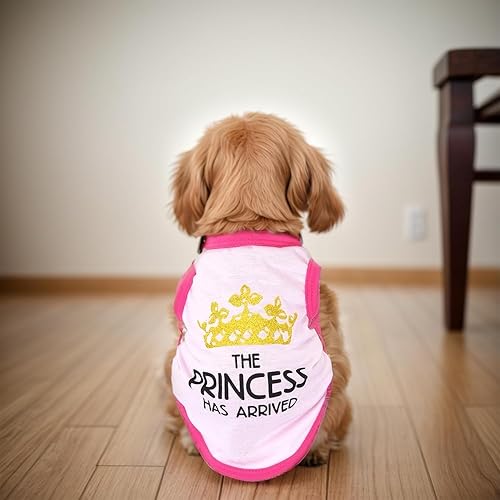 4 Pack Dog Shirts Summer Printed Puppy Clothes Cute Sleeveless Pet T Shirts Dog Clothes for Small Medium Dogs Cats Girl(M)(Adorable Pattern for Girl,X-Large)