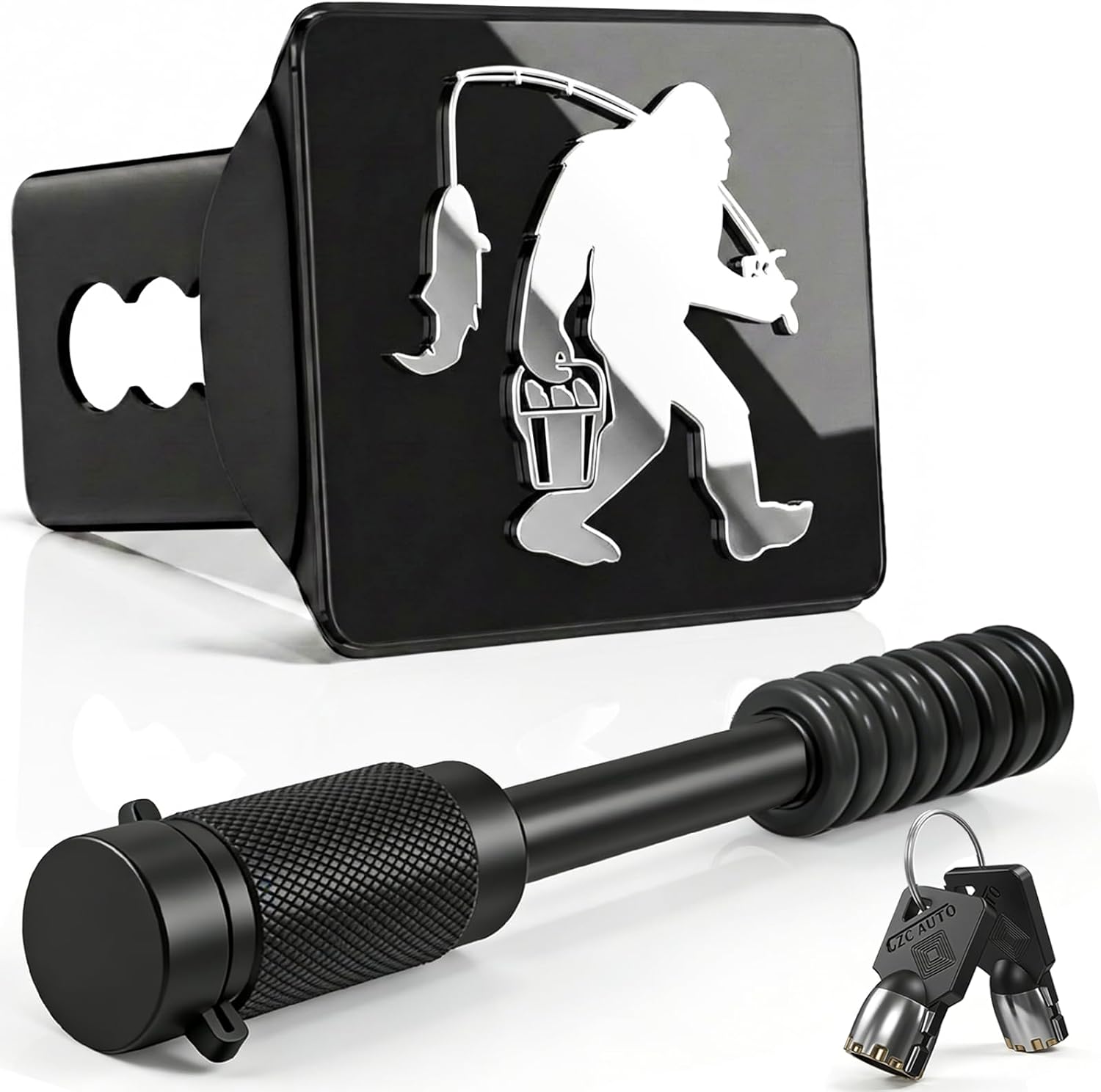 Tri-Color Hitch Cover for 2 Inch Receivers with 5/8-Inch Pin Diameter Anti-Theft Hitch Lock,TRD Hitch Cover Compatible with Tacoma 4Runner Tundra Sequoia Rav4 Highlander,High-Performance Recognition