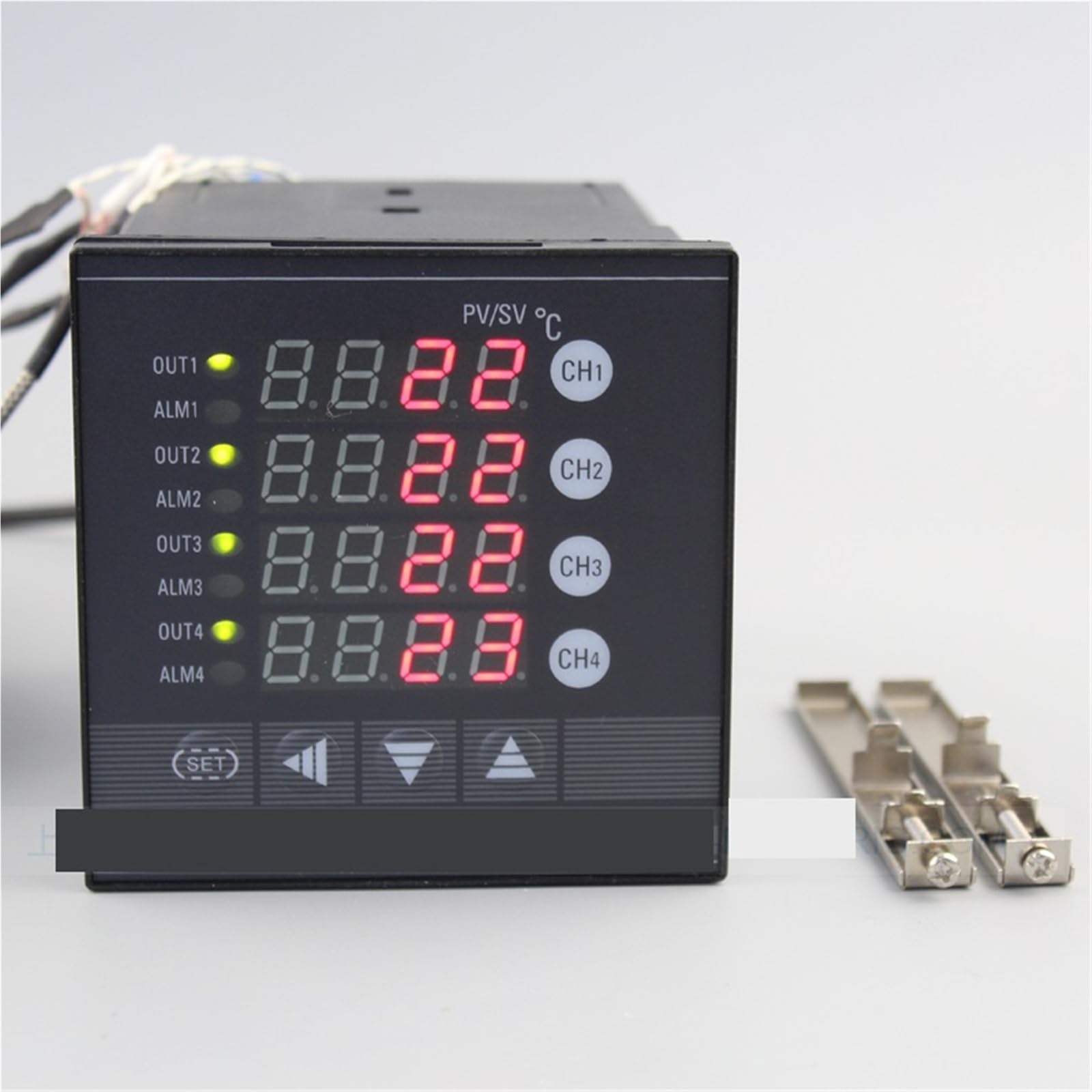 1 Uds. CJA-8400 multifunción 4 vías PT100 controlador de temperatura salida de relé 4 canales termostato digital se puede conectar con 4 sensores