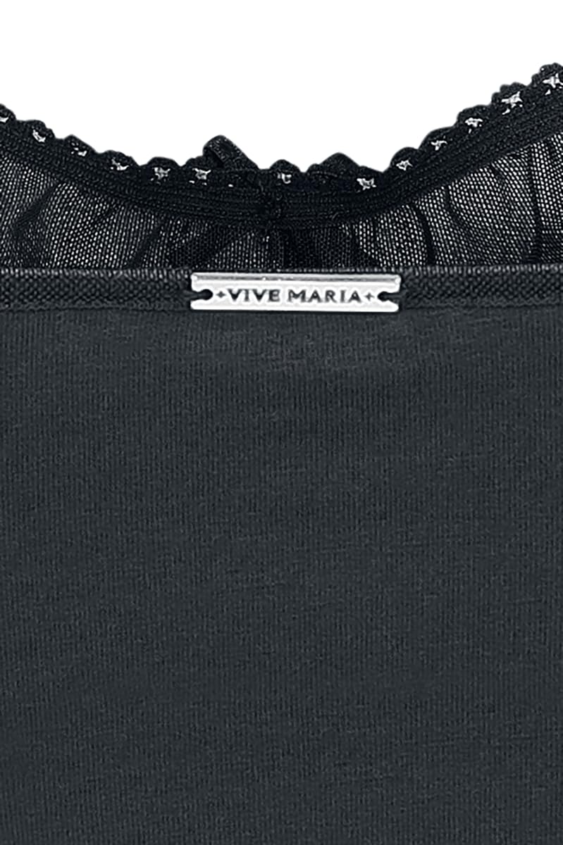 Vive Maria Coquette Mujer Top Negro 90% algodón, 10% elastán Regular