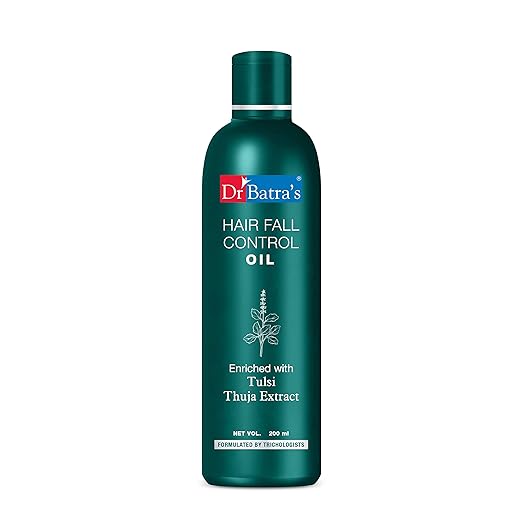 Dr Batras Hair Fall Control Oil, Hair oil for Healthier scalp, Enriched with Thulsi, Brahmi & Thuja, Controls damaged scalp,Hair oil for nourishment (200ml) at Rs. 168