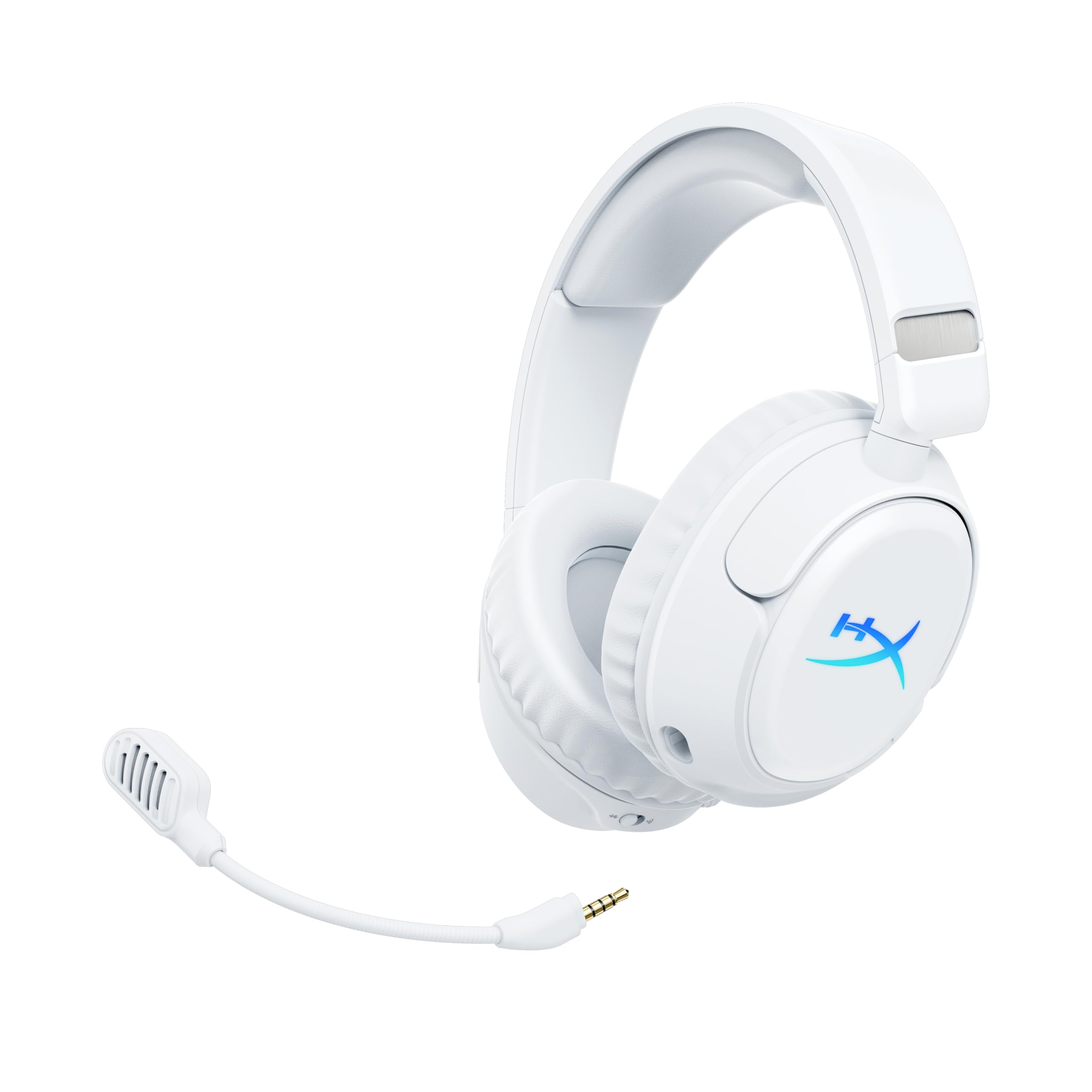 HyperX Cloud Flight 2 Casque de Gaming sans Fil, lumières RVB Personnalisables, Batterie 100 Heures, Dual Wireless 2,4 GHz et Bluetooth, Instant Pair, PC/PS/Switch/Mobile, Blanc