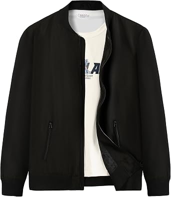 SUNDAY ROSE MA-1 Mens Jacket, Casual, Light Outerwear, Flight Jacket, Military Blouson, Outerwear, Autumn and Winter