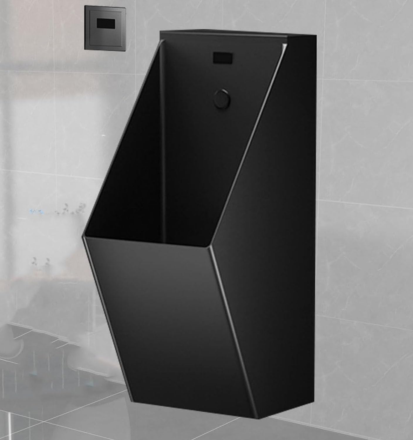 OTQEFTN Commercial Flushing Urinal,304 Stainless Steel Urinal,Men's Urinal,Bar Urinals,Washout Urinal with Sensor,Wall-Mounted Induction Flush Urinal