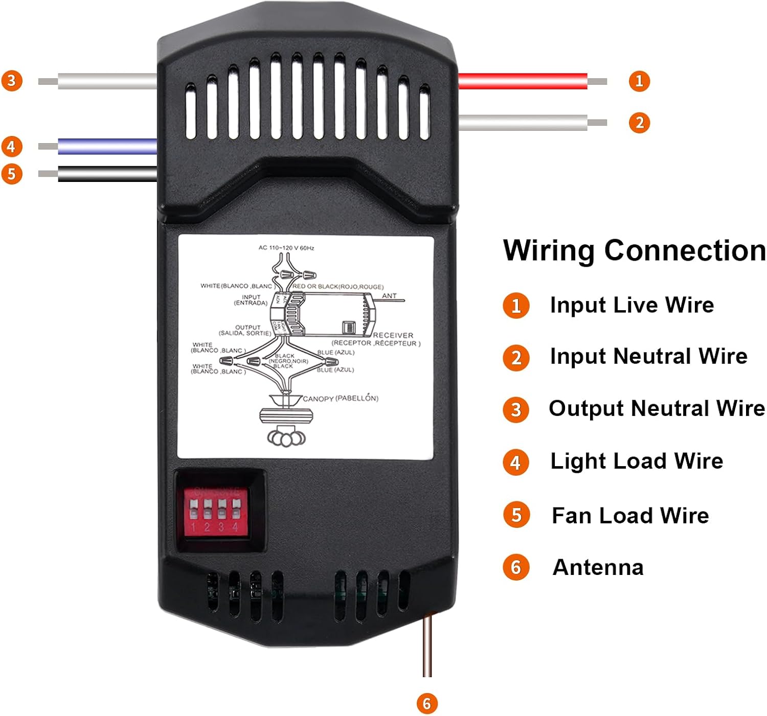 WN YSY Ceiling Fan Remote Control Replace Hampton Bay Harbor Breeze Hunter Fan-HD UC7078T CHQ7078T Replacement of Hampton Bay UC7078T-F-HD5+R28 KIT 2PACK