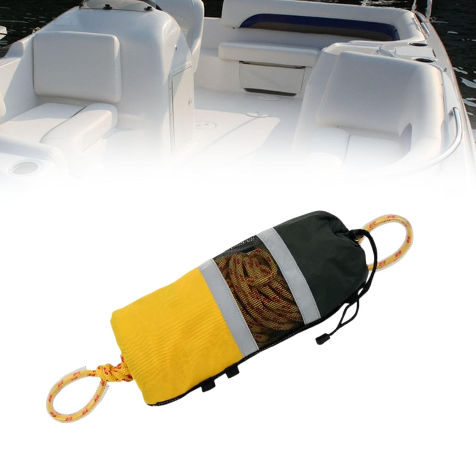 Wurfleine Wurfseil Rettungsseil Rettungsleine Aus Polypropylen Schwimmend mit Tragebeutel Und Hoher Sichtbarkeit für Kajakfahren Kanu Boot Wassersport
