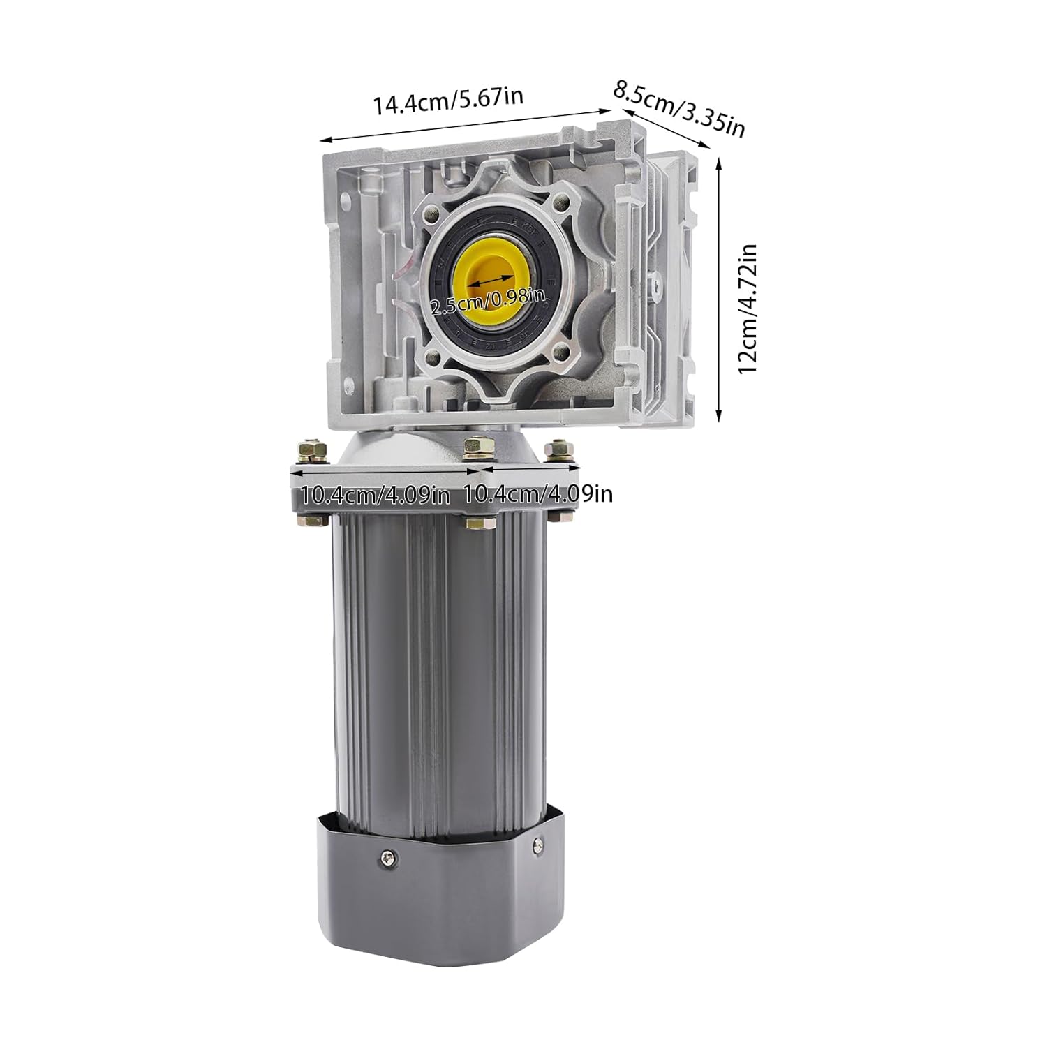 High Torque 110V AC Worm Gear Motor, 27 RPM Variable Speed Electric Gearbox with Speed Controller, 25mm Output Shaft for Industrial, Agricultural, Automotive Applications